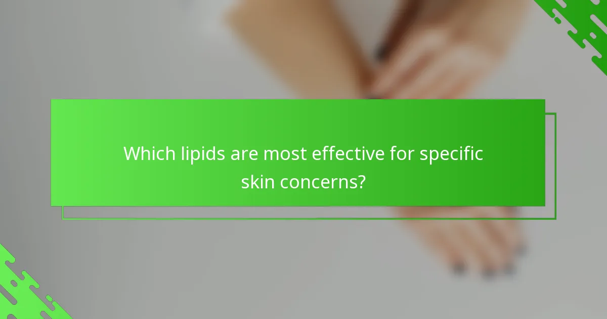 Which lipids are most effective for specific skin concerns?